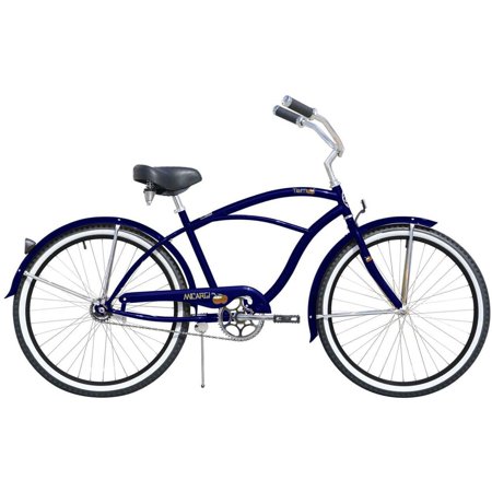 MICARGI INDUSTRIES Micargi Tahiti 26-inch Men's Dark Blue & Black Rims Beach Cruiser