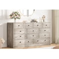 thumbnail image 2 of Accreate 12 Drawer Dresser for Bedroom, 61 Inch Wood Dresser with Power Outlet, Wide Chest of Drawers for Living Room, Hallway, Tall Dressers with Smooth Metal Rail, Large Storage, 2 of 9