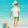 thumbnail image 4 of FORMRS Boys Rash Guard Short Sleeves Swim Shirt Quick Dry UPF 50+ Sun Protection, Sizes 3-12T, Blue Floral Rabbit, 4 of 6