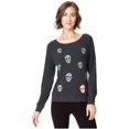 thumbnail image 1 of Aeropostale - Sudadera con cuello barco y calavera para mujer, gris, talla mediana, 1 of 3