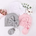 thumbnail image 6 of BQUBO Newborn Baby Girls Hats Mittens Set Hospital Hat Beanie Infant Bow Hats Baby Cotton Gloves No Scratch Mittens, 6 of 7