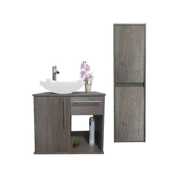 Combo De Gabinete Para Baño Lavamanos Y Monomando + Gabinete Organizador Jacquemart