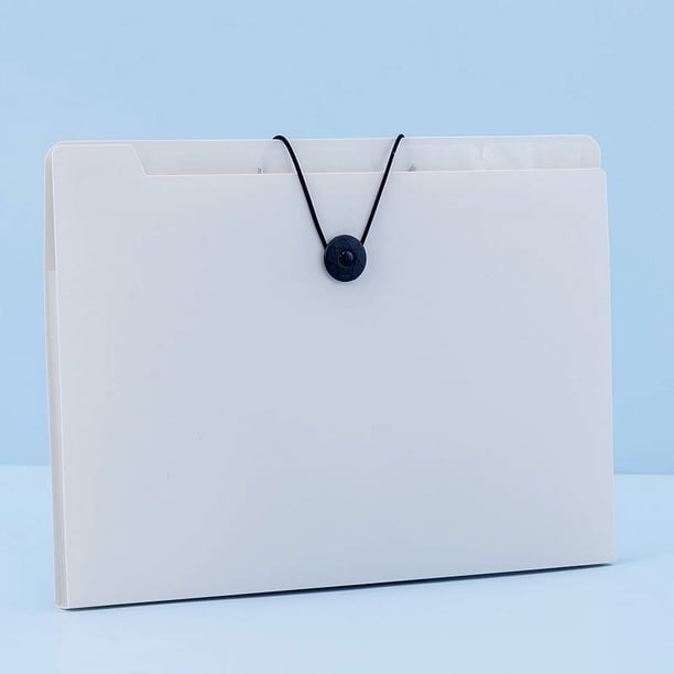 Nvzi Carpeta de archivos expandible de 2 piezas con 8 bolsillos, tamaño A4, organizador de documentos portátil, color gris