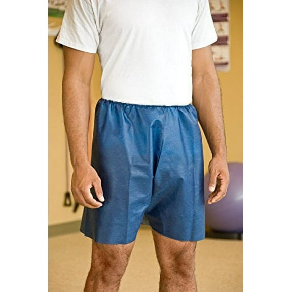 Graham Medical Medishorts Mid-Rise Activewear Shorts, Disposable, Nonwoven, Men's LG/XL, Navy Blue, 50 Count