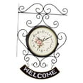 thumbnail image 4 of European Train Station Style Double-Sided Wall Clock, Creative Classical Iron Metal Art Clock, Decorative for Office, Study, Outdoor Kitchen, Coffee, 4 of 8