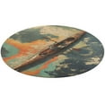 thumbnail image 4 of Colorful Kayaks Glide Across The Lake Soft Bedroom Round Area Rug, Washable Cute Nursery Circle Throw Mat, Non-Slip Contemporary Small Low Pile Floor Carpet for Dorm Bedside, 4 of 6