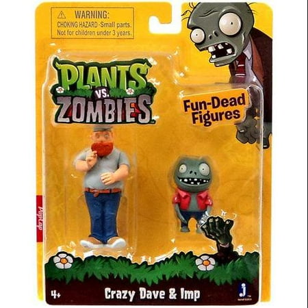 Plants vs. Zombies Fun-Dead Figures Crazy Dave & Imp 3" Figure 2-Pack