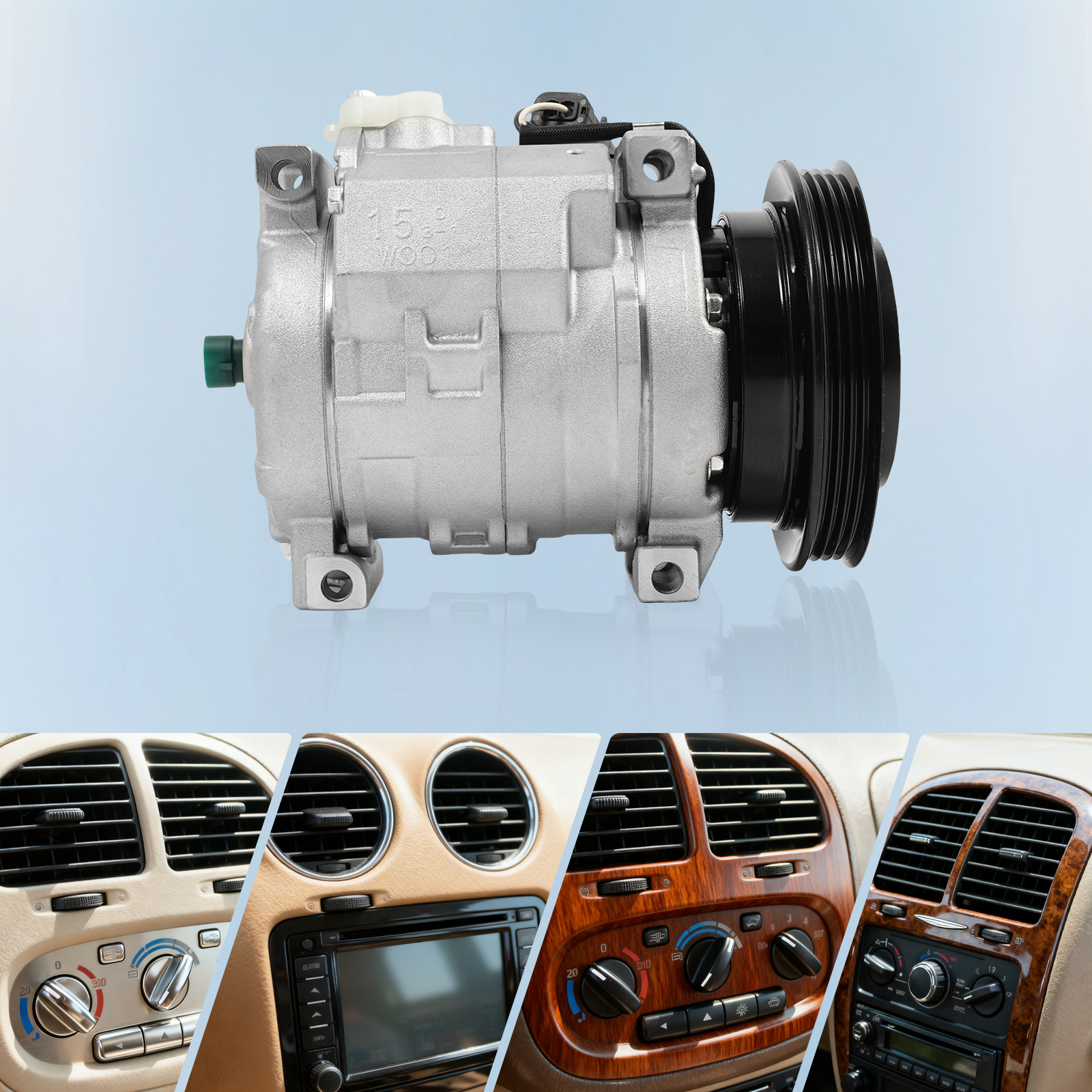 AC Compressor with Clutch For 2001-2009 Chrysler PT Cruiser 2.4L CO 27001C, Air Conditioning Compressor, A/C Compressor