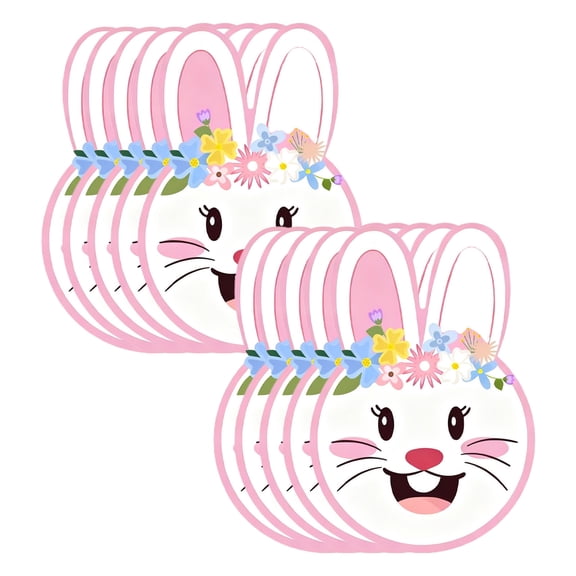 Hvmvliv 10-Pack Easter Party Plates Colorful Disposable Paper Plates for Holiday Dinner, 23cm & 18cm, Easter Themed Patterns, for Indoor & Outdoor Multicolor