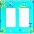 thumbnail image 6 of Metal Light Switch Plate Cover Blue Yellow Star Party Teal STR001, 6 of 13