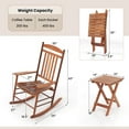 thumbnail image 3 of Gymax 3PCS Patio Poplar Wood Rocking Bistro Set Outdoor Furniture Set for Garden, 3 of 10
