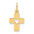 thumbnail image 1 of 14K Yellow Gold Polished Cross with Heart Pendant, 1 of 2