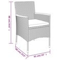 thumbnail image 5 of vidaXL Patio Dining Set with Cushions Outdoor Furniture Black Poly Rattan, 5 of 31