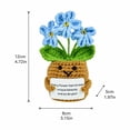 thumbnail image 2 of Handmade Crochet Blue Forget-Me-Not Potted Plant Figurine, Positive Crochet, Emotional Support Crochet, Cute Desk Decor, 3.5X2X4.75 Inch Small Yarn Flower Pot Ornament with, 2 of 3