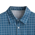 thumbnail image 5 of HOMADLES Mens Button Down T Shirt for Men Short Sleeve Shirts Men Summer Plaid Shirt Casual Tee, Navy XL, 5 of 5