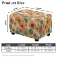 thumbnail image 7 of Xixirimido Retro Boho Mandala Flower Pattern Ottoman Slipcover Form-Fit Stretch Footstool Cover for Leather/Fabric Ottomans, Non-Slip Bottom & Living Room/Bedroom Use, Small, 7 of 7