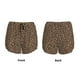 thumbnail image 3 of Balery Brown Leopard Pantalones cortos deportivos para mujer con forro y dos bolsillos, elásticos, para entrenamiento, gimnasio, yoga-Large, 3 of 7
