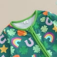 thumbnail image 2 of Okbabeha St Patricks Day Outfit Newborn Baby Boy Girl Shamrock Waffle Romper Lucky Clover Onesie Jumpsuit One Piece Clothes, 2 of 7