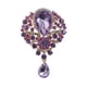 thumbnail image 3 of Zhuge Broche grande con forma de lágrima de flores en tono plateado y cristales para mujer (amarillo), 3 of 5