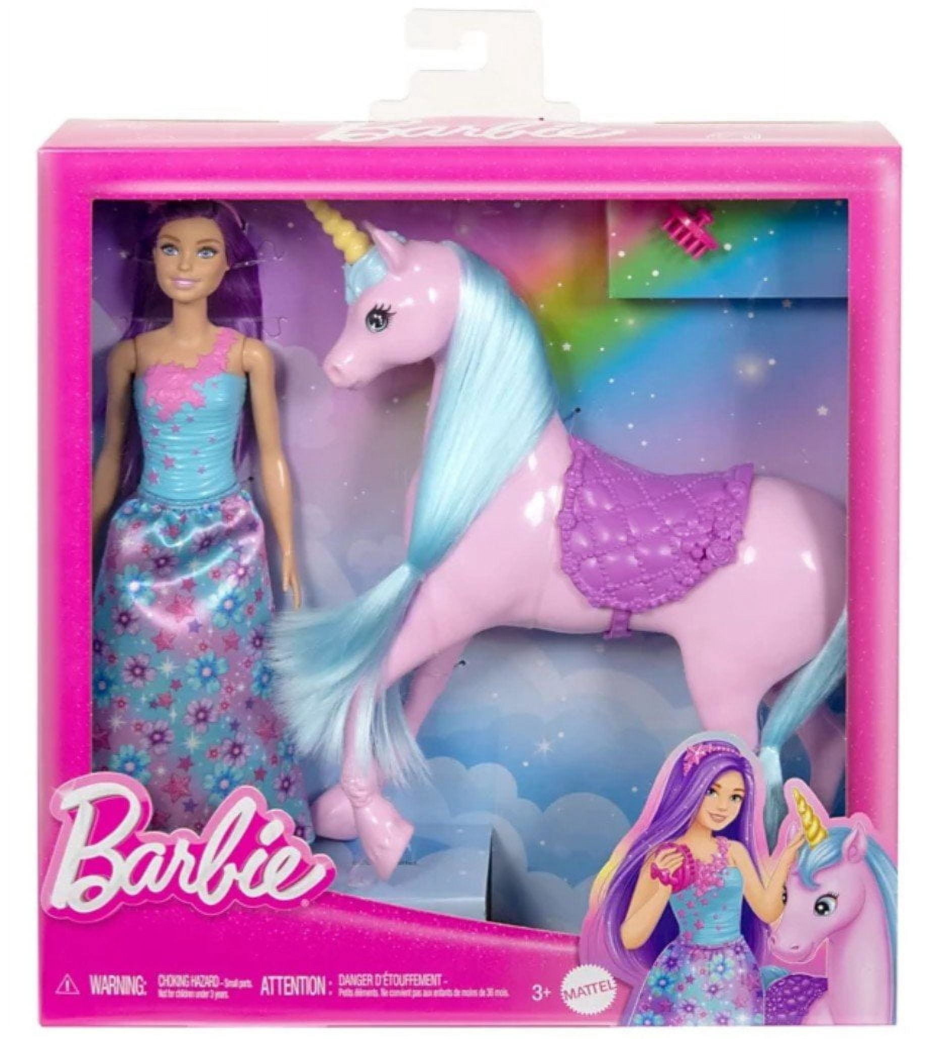 Barbie Mattel Doll & Unicorn Fantasy Playset – Magical Adventure Toy