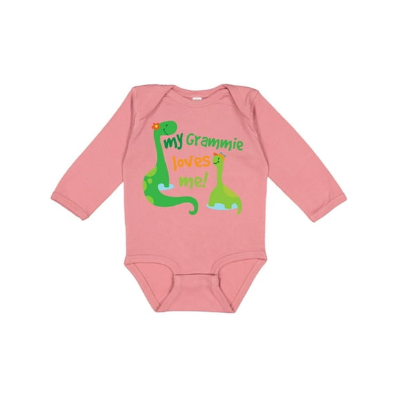 Inktastic My Grammie Loves Me Grandson Dinosaur Boys Long Sleeve Baby Bodysuit