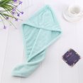 thumbnail image 4 of Ultra-Absorbent Microfiber Hair Drying Hat with Secure Button Strap - Soft, Odor-Free, Quick-Drying Turban for All Hair Types, Ideal for Long & Thick Hair - Light Green (80% Polyester/20% Nylon), 4 of 6
