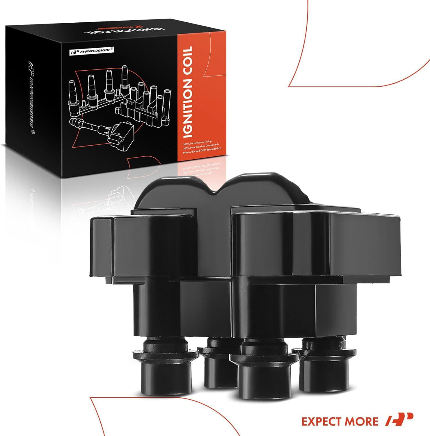 A-Premium Ignition Coil Pack Replacement for Ford Explorer Expedition Ranger Crown Victoria Lincoln Town Car Mazda Mercury Fits select: 1997-1999 FORD F150, 1996-1998 FORD MUSTANG GT