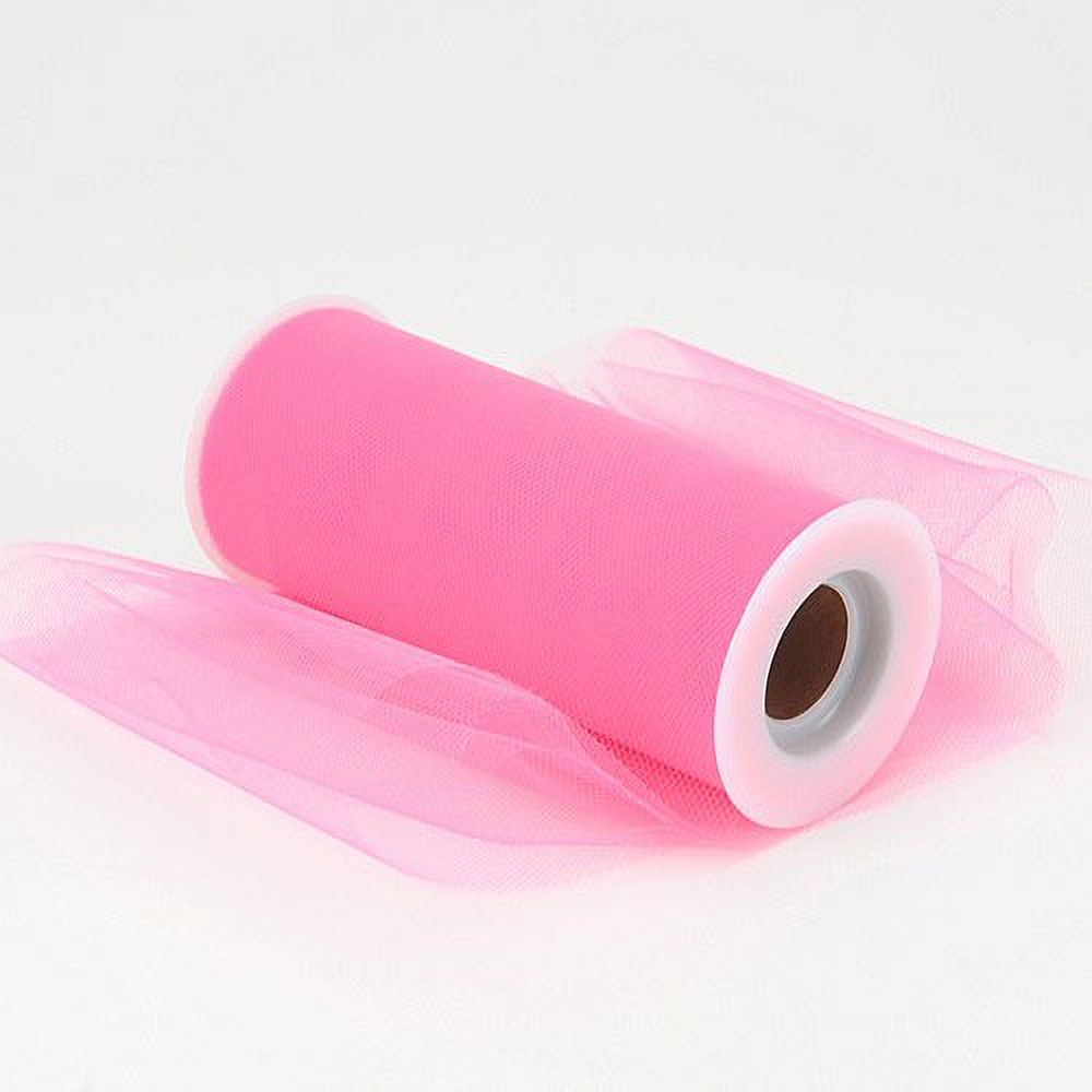 BBCrafts Shocking Pink Polyester Tulle Roll 6 inch 25 Yards