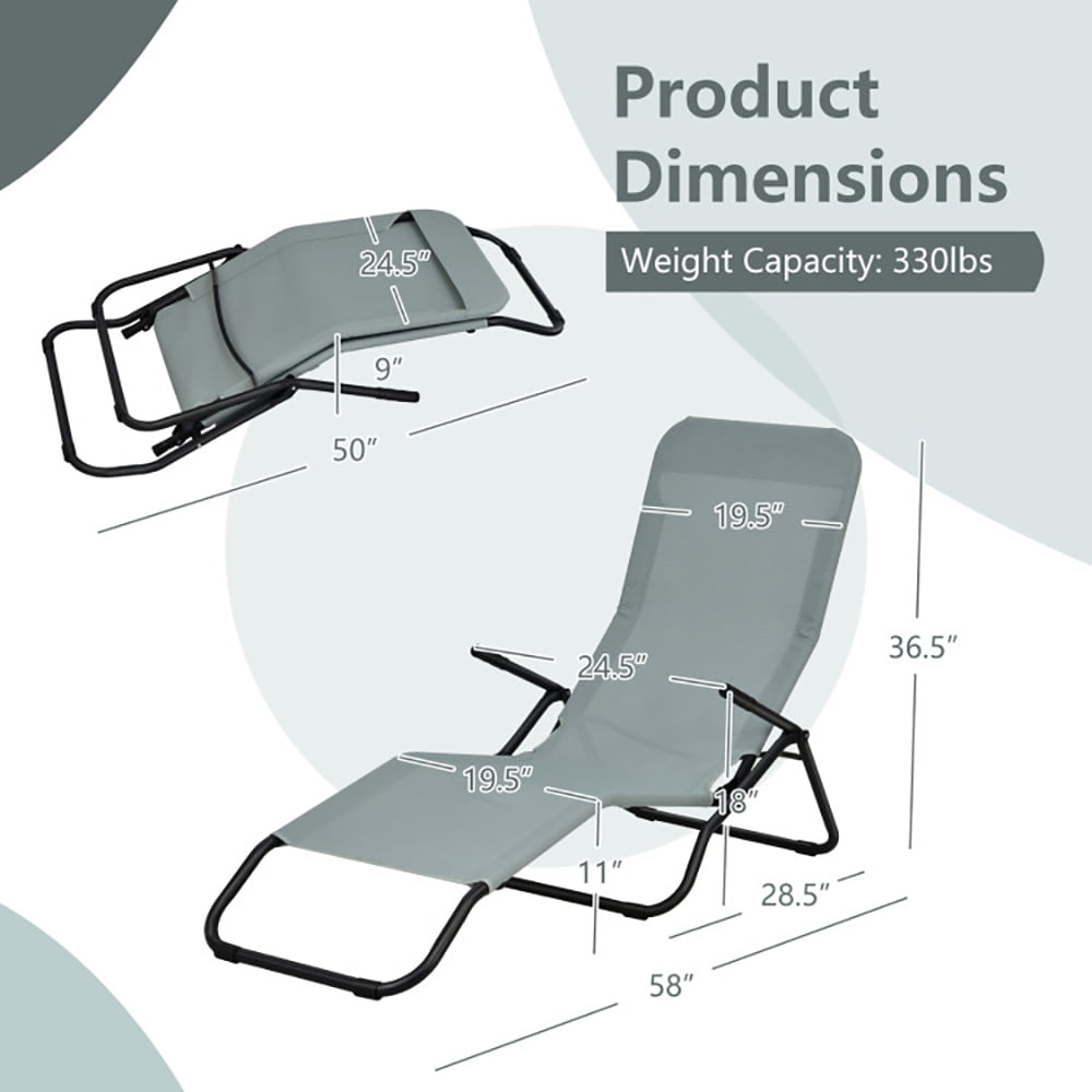 Aimee Lii 2 Pieces Folding Portable Patio Chaise Lounger with Rocking Design, Patio Loungers, Light Green