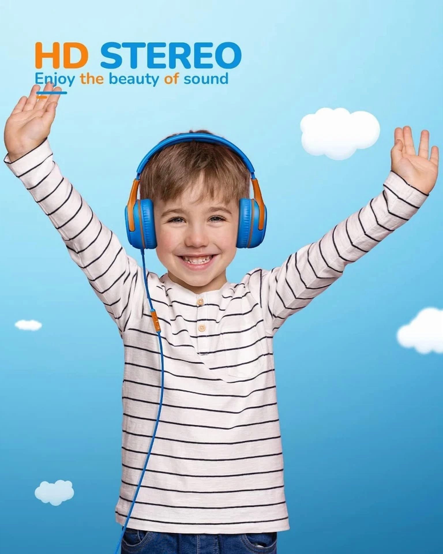 KLYNE - Kids Headphones Wired Toddler Headphones With Microphone Over-Ear Headphones ...