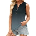 thumbnail image 2 of Jalioing Women's Tank Tops Fashion V Neck Button Sleeveless Tank Shirts Summer Trendy Casual Gradient Shirts, 2 of 7