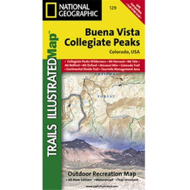 National Geographic TI00000129 Map Of Buena VistaCollegiate Peaks
