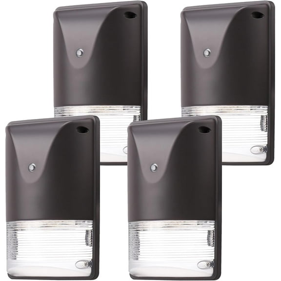 30W/25W/15W LED Mini Wall Pack Light with Dusk to Dawn Photocell 4200LM 0-10V Dimmable Outdoor Security Lighting 3000K/4000K/5000K Small Wall Mount Light for Garage Warehouses 4 Pack