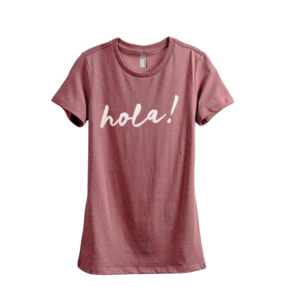 Hola Hello Women's Fashion Relaxed T-Shirt Tee Heather Rouge X-Large