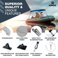 thumbnail image 6 of KNOX 2 Bow Bimini Tops for Boats, Boat Canopy Kit, 600D Canvas, Stainless Steel Bimini Top Hardware, Storage Boot, Fits Most Small Boats & Inflatable Boats, 63" L x 43" H x 39"-55" W (Light Gray), 6 of 7