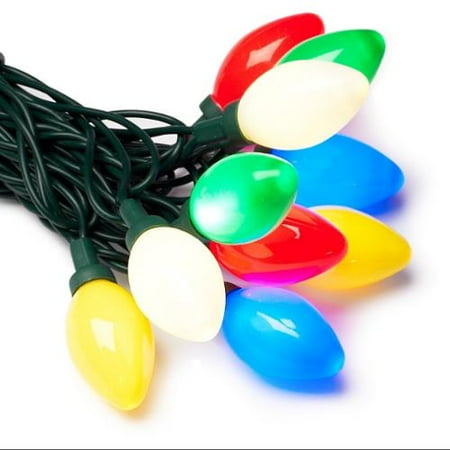 GKI Bethlehem Lighting 25 Multicolor LED C7 Opaque Christmas Lights Green Wire