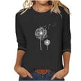 thumbnail image 2 of Mefallenssiah Blouses pour Femmes 2024 T-Shirt Imprimé Mode Femmes 3/4 Manches Chemisier Col Rond tops Décontractés, 2 of 4