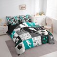 thumbnail image 3 of jejeloiu Football Gamer 7-Piece Bedding Comforter Set,Soccer Sport Game King Bedding Sets For Ball Lovers Reversible, 3 of 8