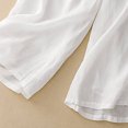 thumbnail image 5 of Ohufall Womens Solid Color Wide Leg Pants With Pockets Summer Casual Thin Straight Cotton And Linen Capris Plus Size Drawstring Elastic Waist Cropped Pants, 5 of 6