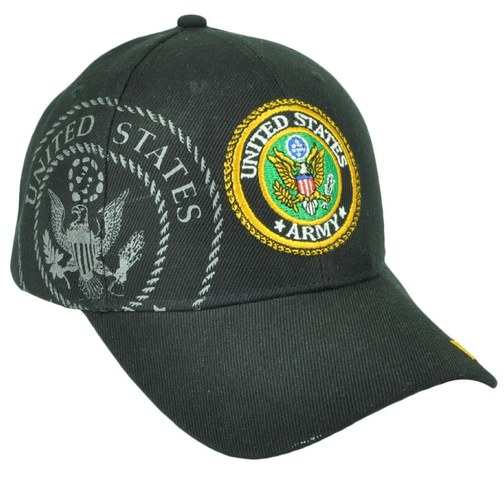 United States Army US Strong Military Hat Cap Black Adjustable Curved