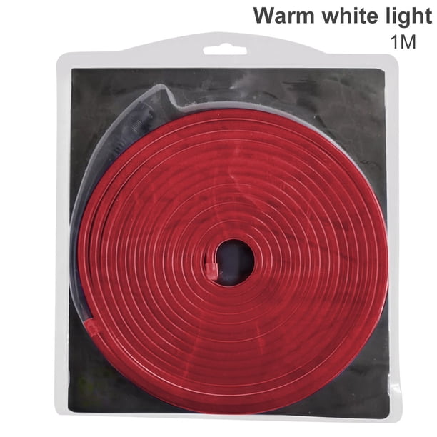 Inteprter FangNymph, 12V, luces Led flexibles, tira de luces de neón a rayas para habitación, suaves decorativos, lámparas impermeables, banda para Iluminación y accesorios luz roja 1M Inteprter HA001069-03