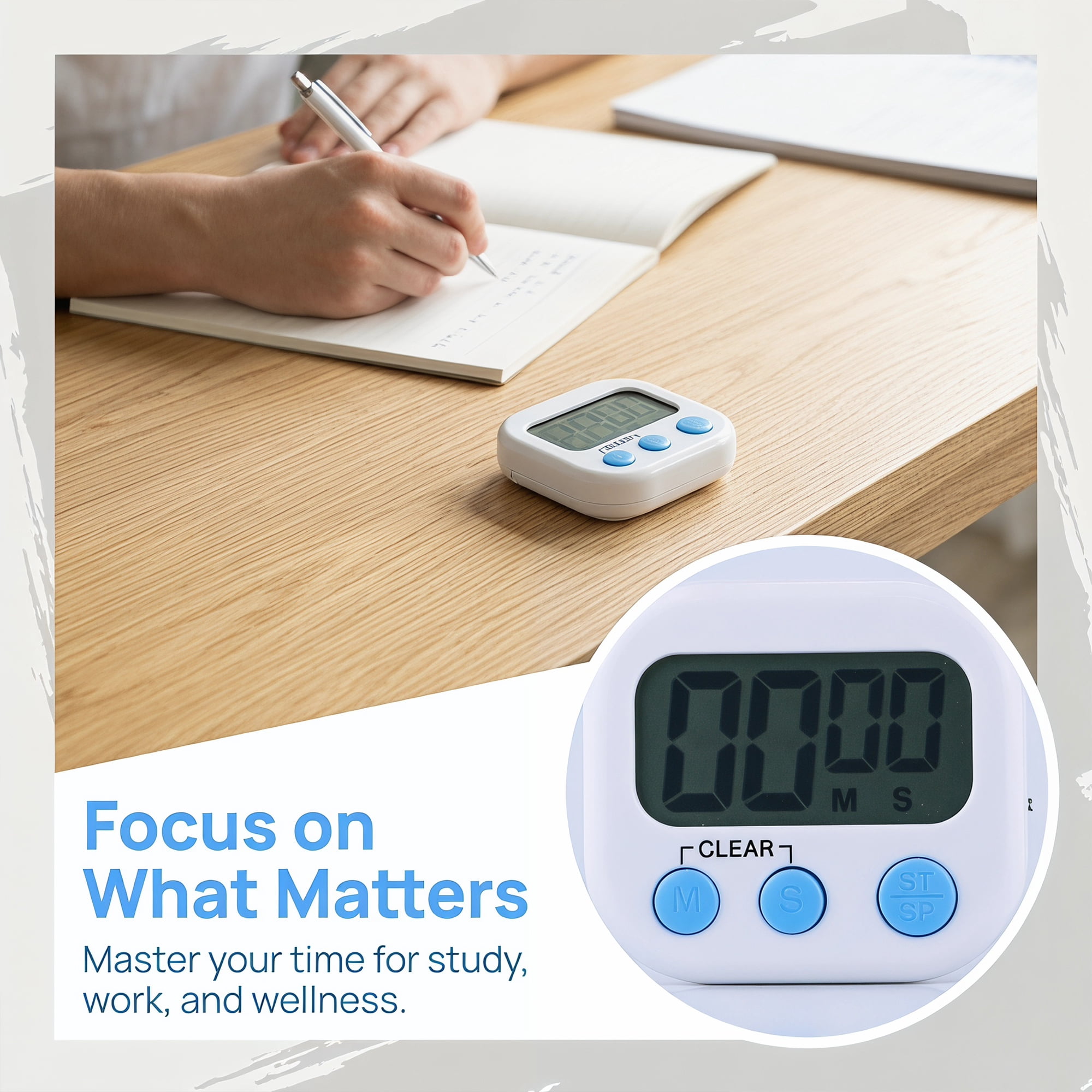 Unique Bargains Loud Alarm Magnetic Backing Kitchen Timer for Cooking White-A