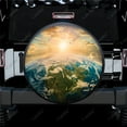 Earth Space Sun Rising Polyester Universal Spare Wheel Tire Cover