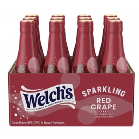 Welch's Sparkling Juice Cocktail, Red Grape, 8.4 fl oz, 12 ct