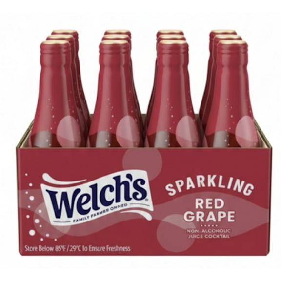 Welch's Sparkling Juice Cocktail, Red Grape, 8.4 fl oz, 12 ct