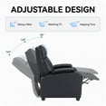 thumbnail image 4 of Recliner Chair, PU Leather Recliner, Adjustable Footrest and Backrest Recliner with Cup Holder, Padded Armrests, Waterproof and Stain-Resistant, Solid Steel Frame, Easy Assembly, Black, 4 of 9