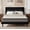 Black, variant on Full Size Platform Bed Frame with Wingback Upholstered Headboard, Sturdy Wooden Slats Support, Easy to Assembly, Pink