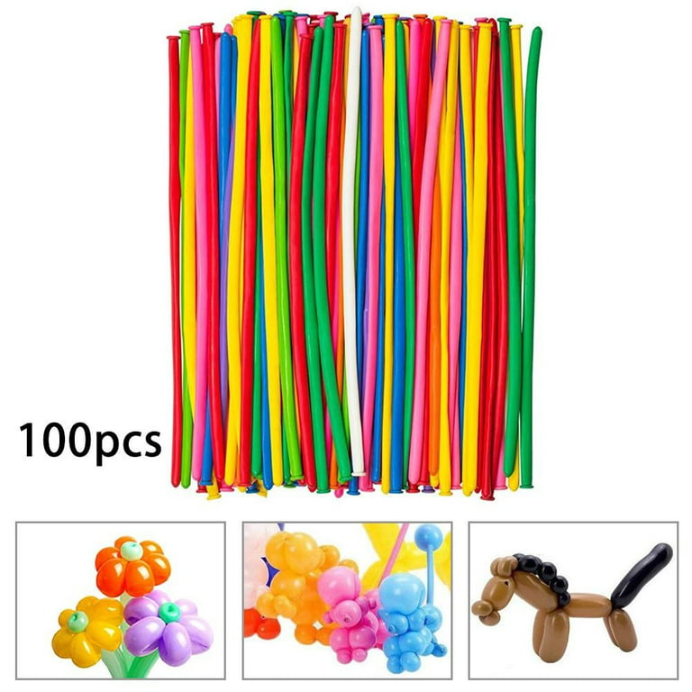 Sufanic 100Pcs Long Balloons 260 Twisting Balloons Animals Magic Balloons  for Birthday Kids Wedding Party Supply,Multicolor