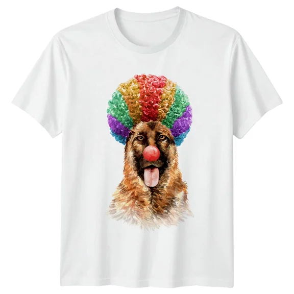 Clown Dog Mens T-Shirt Funny Animal Pet Tee
