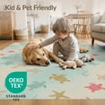 thumbnail image 4 of ODIKA 6'x9' Washable Area Rug Easy Care, Non-Shedding, Nautical Ocean Wave Border Motif Seashell Turtle Reef Starfish Playful for Queen Size Bedroom Under Bed Master Suite, 4 of 7